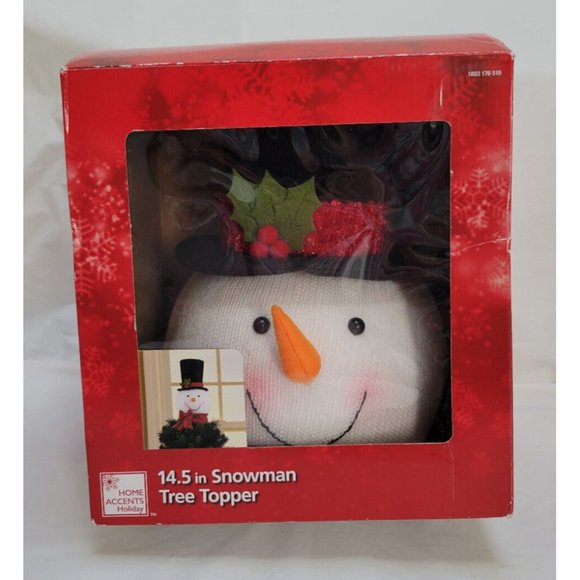 Home Accents Holiday 14.5" Fabric Snowman Head Christmas Tree Topper #TXF2301 - Picture 11 of 16